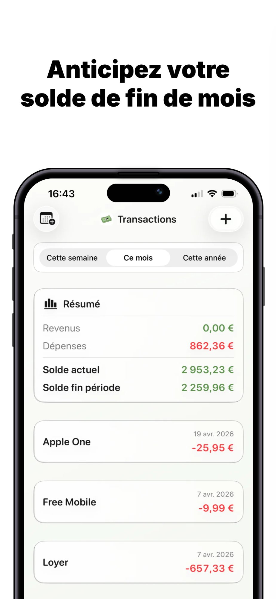 Solde de fin de mois